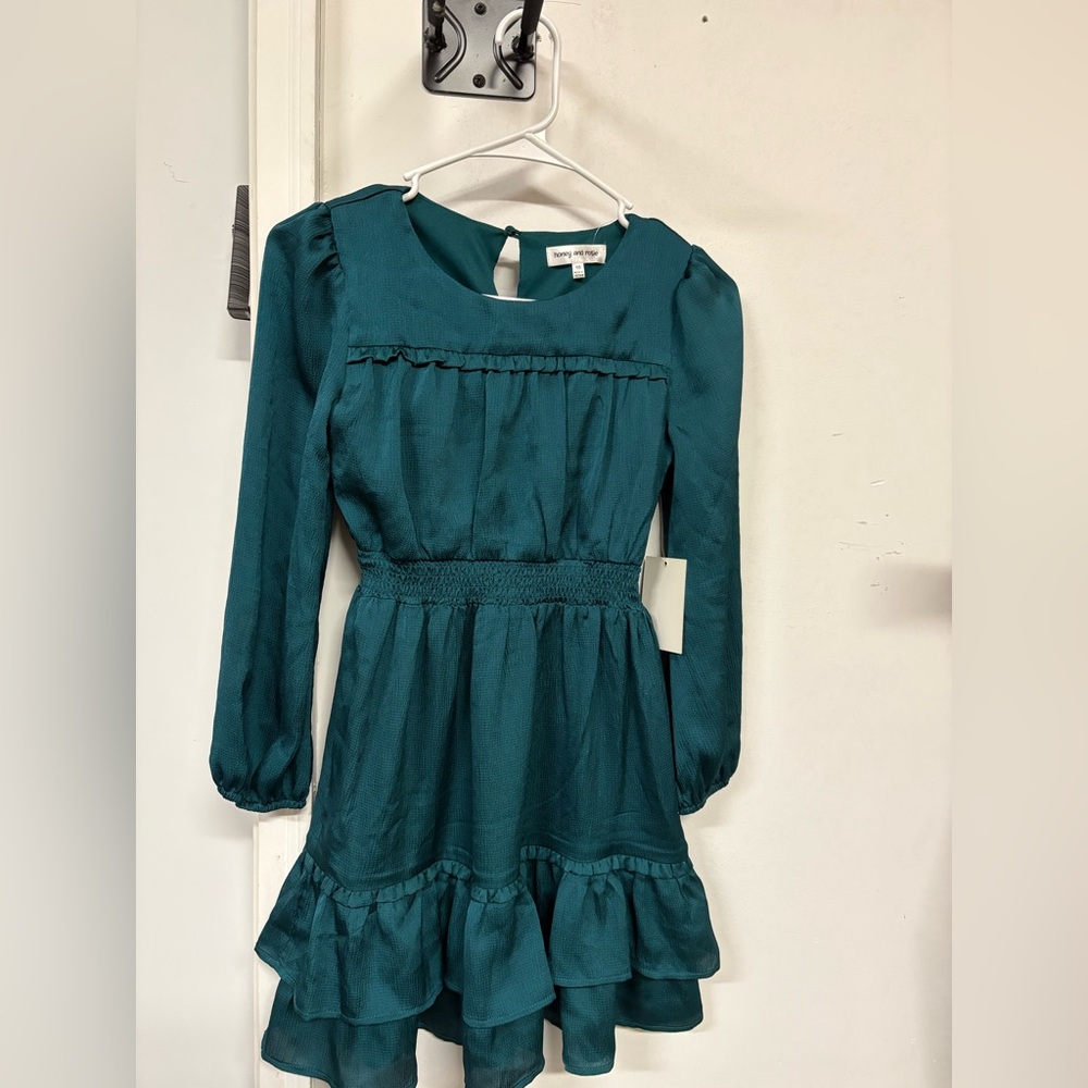 Honey and Rosie Teal Formal Kids Dress